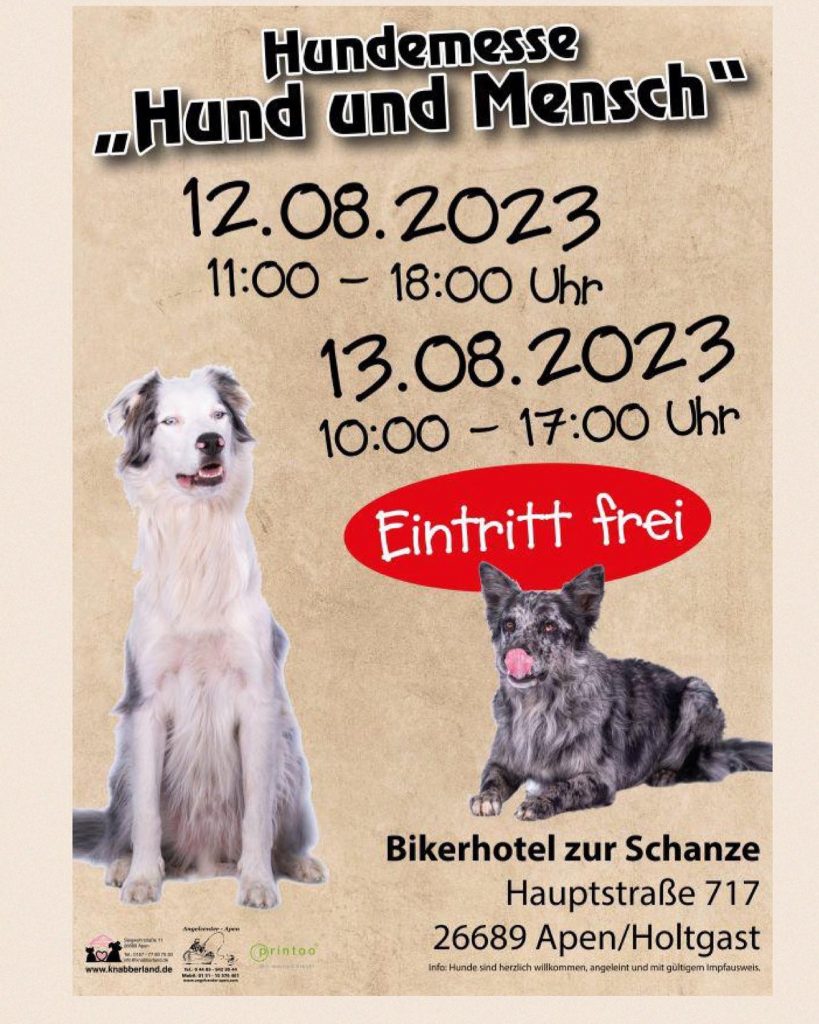 Hundemesse Plakat der Hund und Mensch Messe am 12. und 12. Auguste 2023